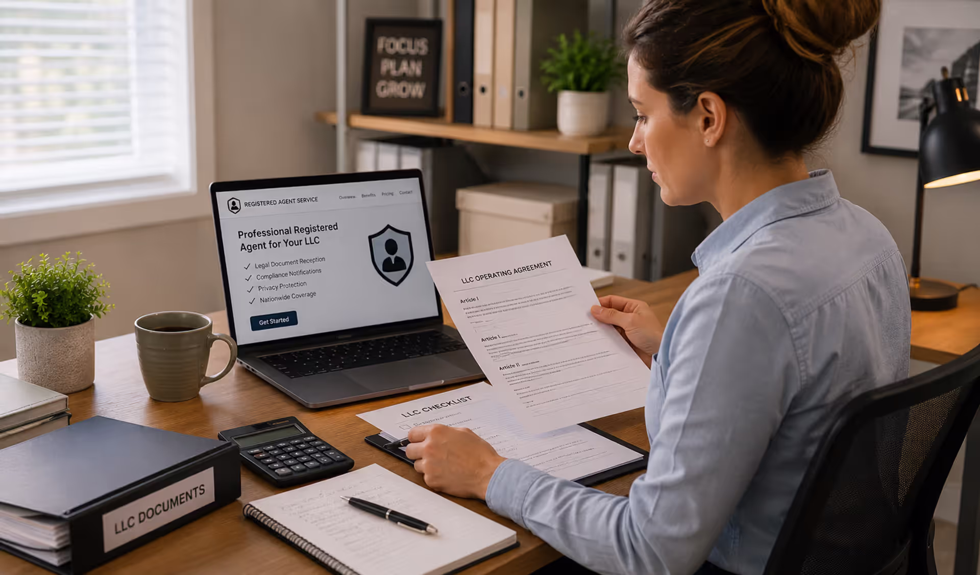 Small business owner choosing a registered agent for an LLC